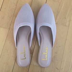 Jeaney Light Nude Ribbed Knit Pointed-Toe Mule Slides; Size 8; Light Nude; Lulus